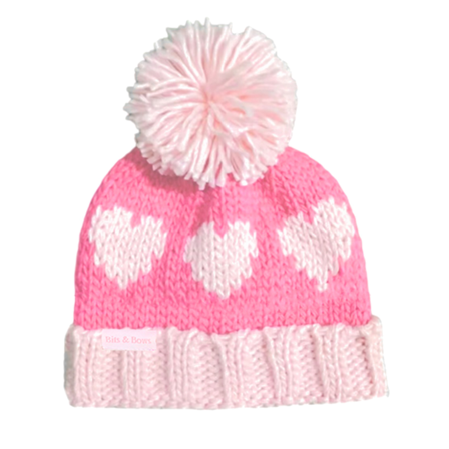 Pink Hearts Bobble Hat
