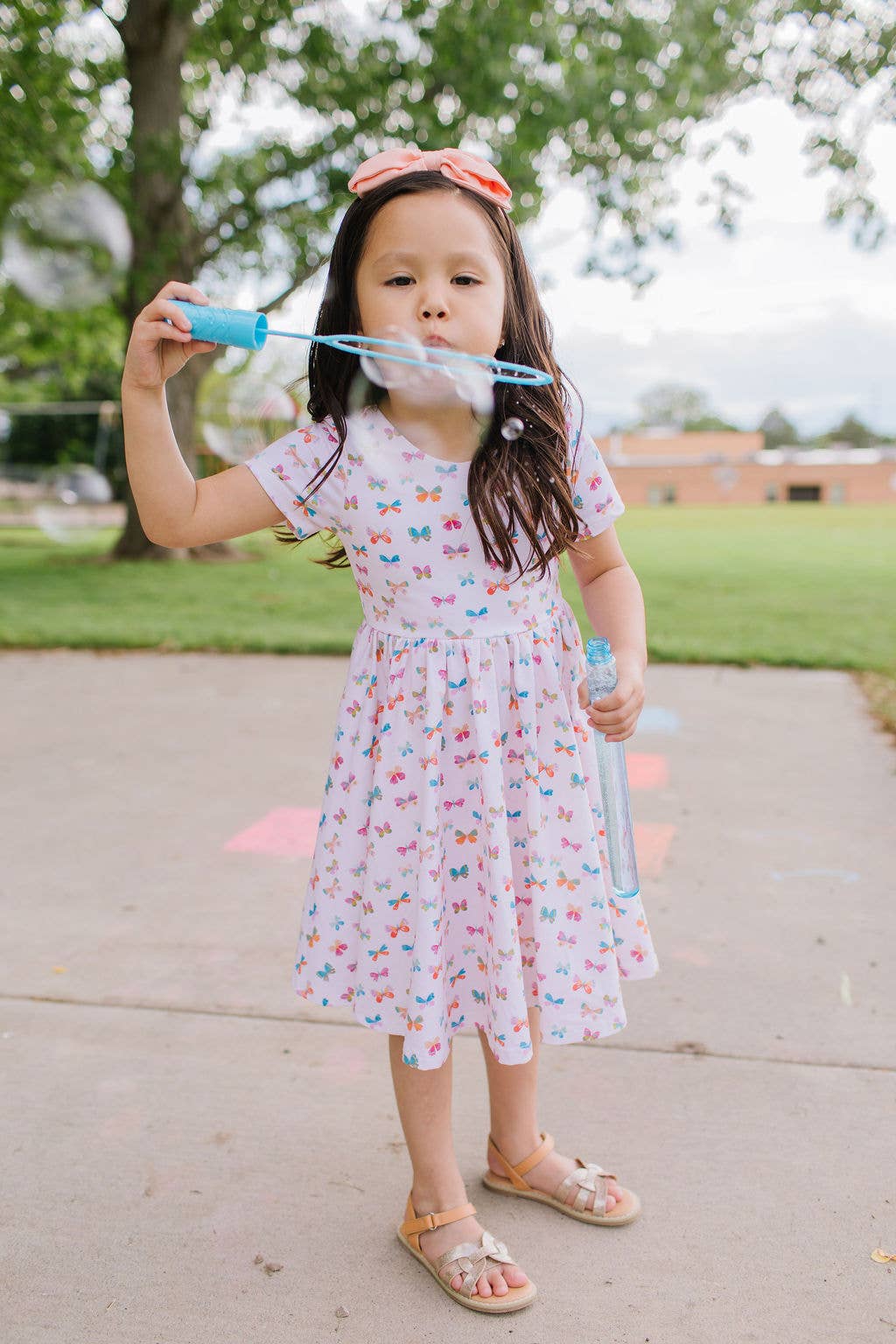 Classic Twirl Dress in Butterfly Rainbow