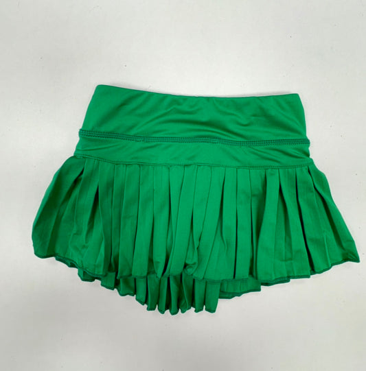 Mini Pleated Skort in Solid Kelly Green