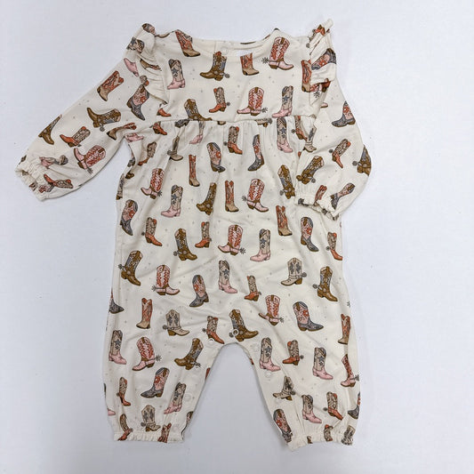Ruffle Sleeve Romper Future Cowgirl