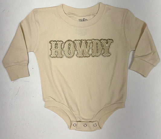 Howdy Patch Long Sleeve Romper