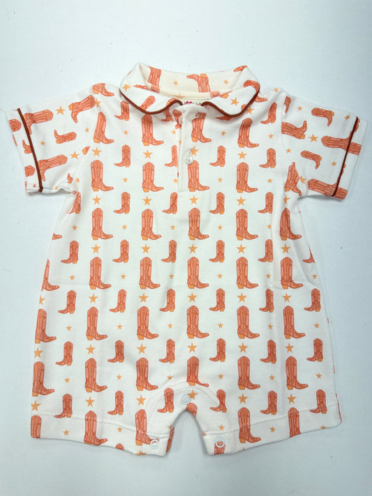 Burnt Orange Boots Harold Romper