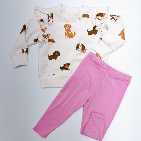Best Friend Dogs Ruffle Sweatshirt and Legging