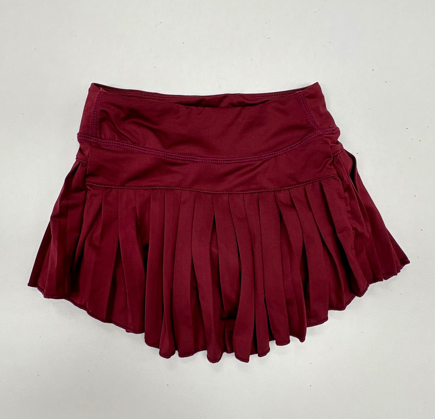 Mini Pleated Skort in Solid Maroon