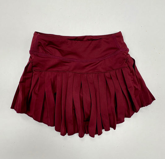 Mini Pleated Skort in Solid Maroon