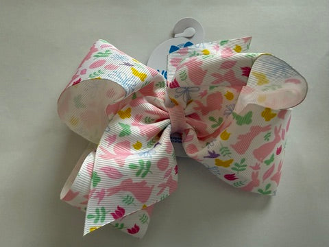 King pink bunny print Bow