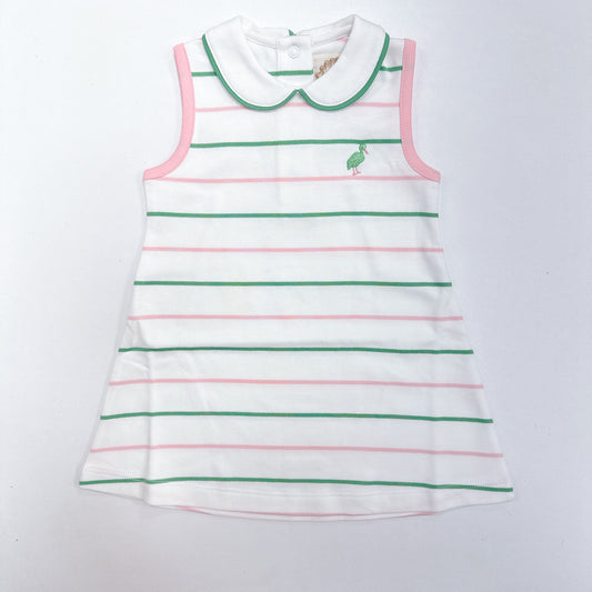 Maude's Sleeveless Peter Pan Collar Dress - Tradd Street Stripe