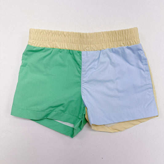 Sheffield Shorts - Broadcloth Gibson Island Green/Buckhead Blue Color Block