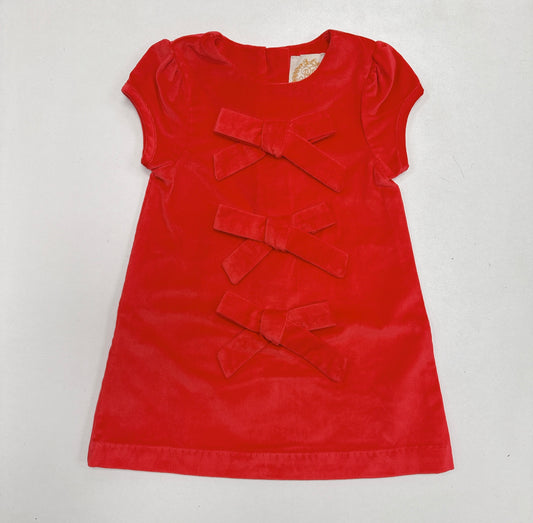 Betts Bow Dress- Velveteen