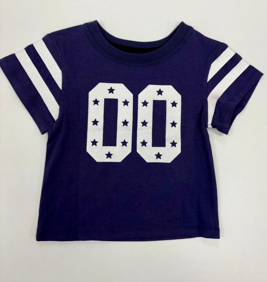 Glitter Double 00 Stars Boxy T Navy