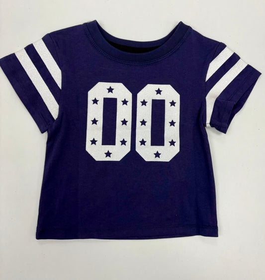 Glitter Double 00 Stars Boxy T Navy