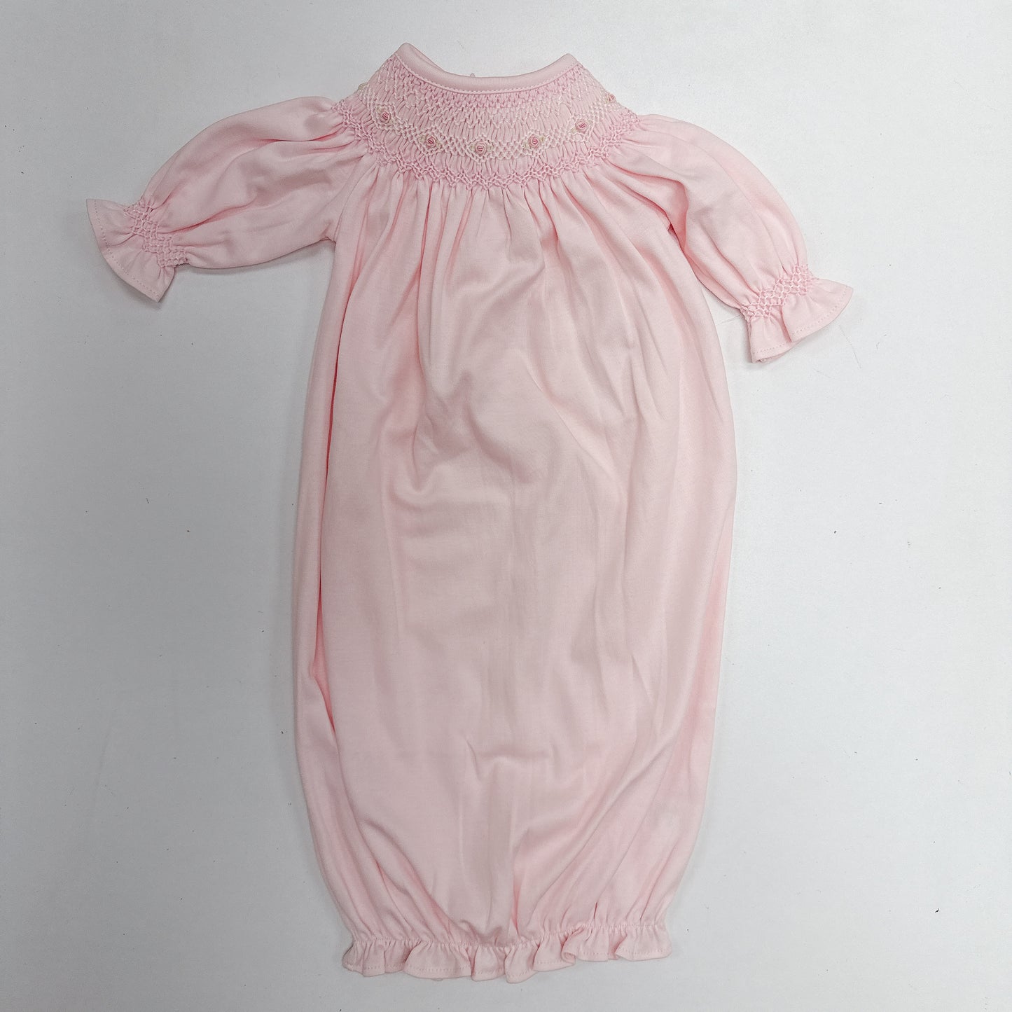 Sally Pink Hand Smocked Bishop Pima Gown