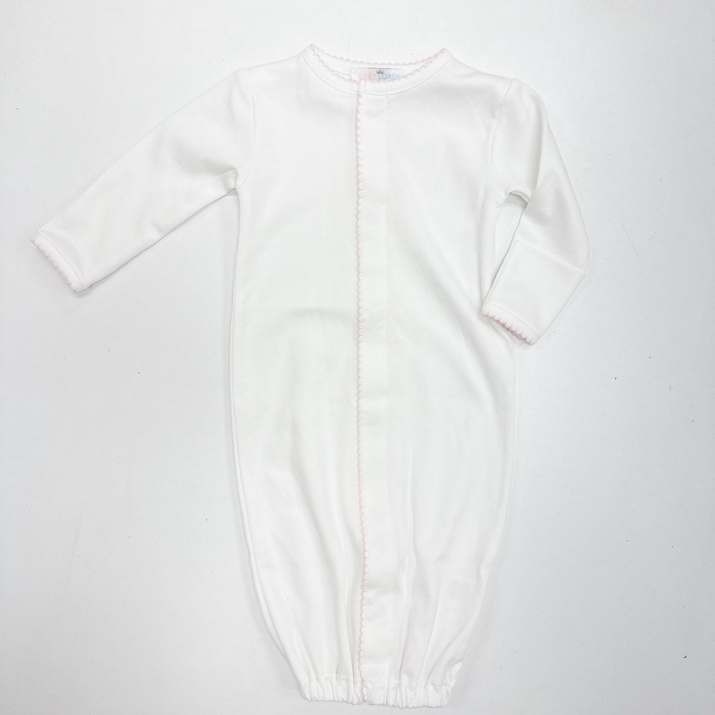 White Converter Gown Pink Trim