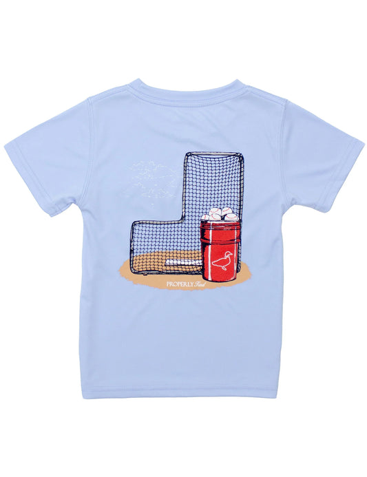 Boys Performance Tee - Baseball Bucket Light Blue