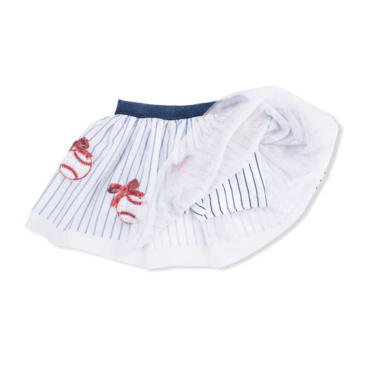 Baseball Stripe Tutu Skirt w/ Bike Shorts
