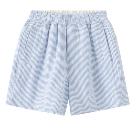 Blue White Seersucker FB Shorts