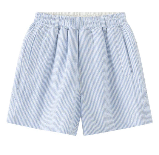 Blue White Seersucker FB Shorts