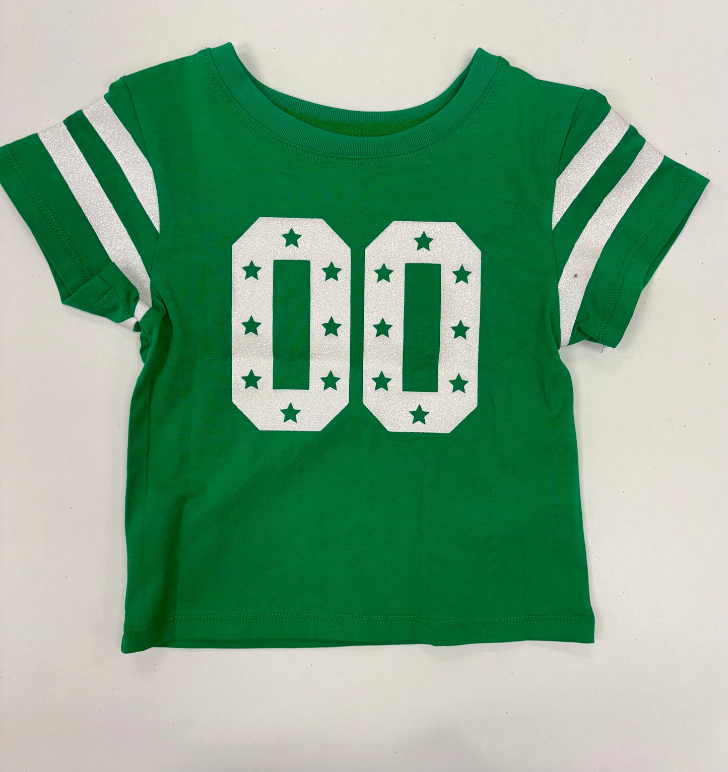 Glitter Double 00 Stars Boxy T Green
