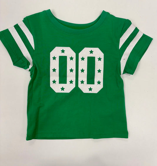 Glitter Double 00 Stars Boxy T Green