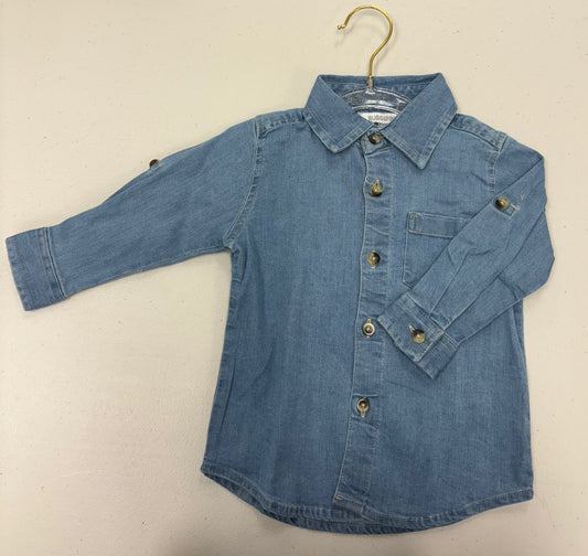 Light Wash Denim Long Sleeve Buttondown Shirt