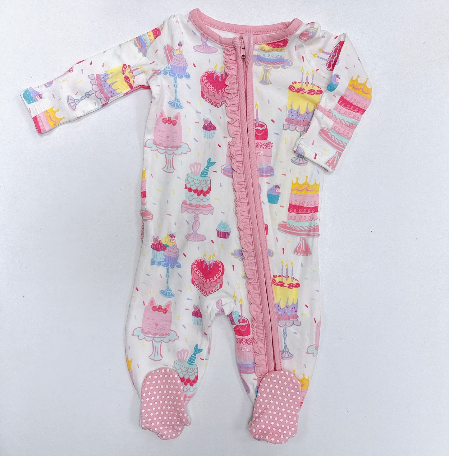 Cake Party Ruffle One Piece Footie