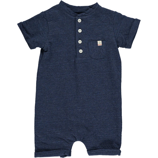 Cambrone Navy Ribbed Henley Romper