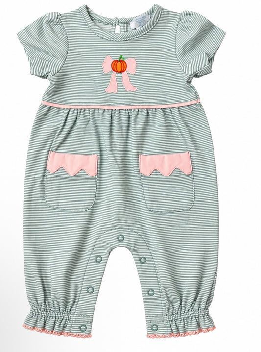 Pumpkin Applique Girl's Romper