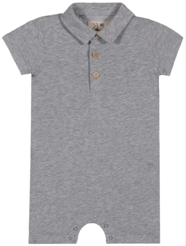 Drift Romper - Grey Pique