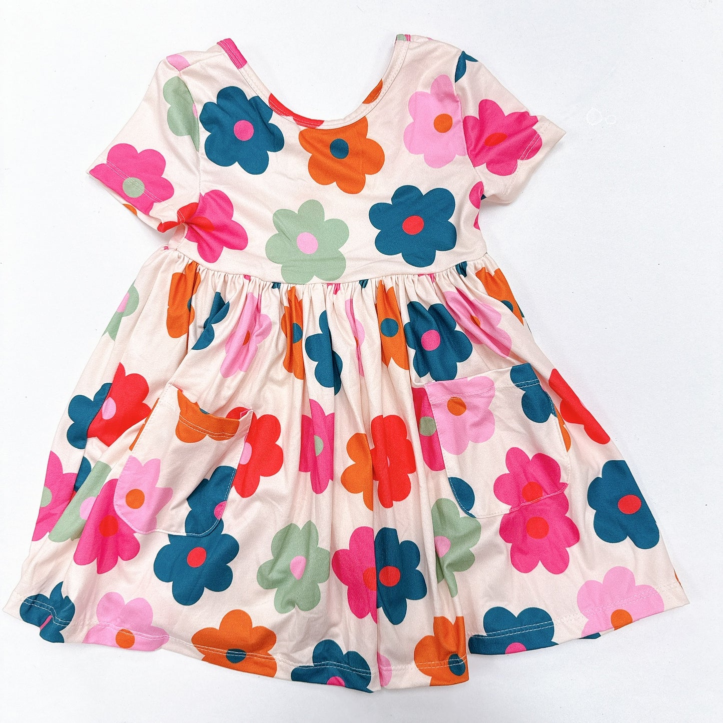 Retro Floral S/S Twirl Dress