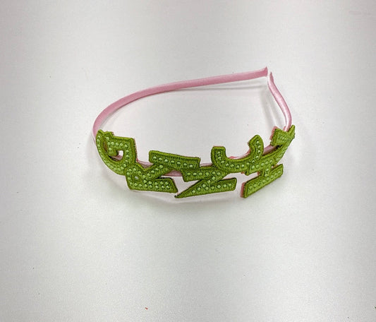 Grinchy Christmas Rhinestone Patch Headband
