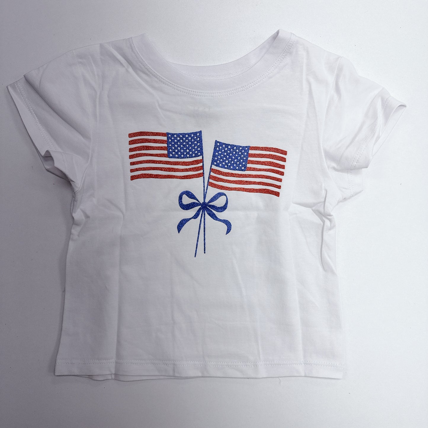 Glitter American Flag Boxy Tee