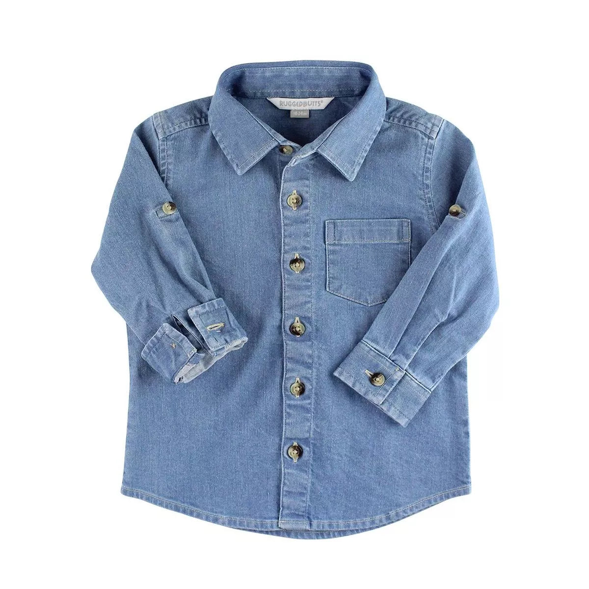 Light Wash Denim Long Sleeve Buttondown Shirt