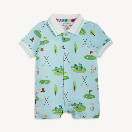 Gopher It Modal Magnetic S/S Short Polo Romper
