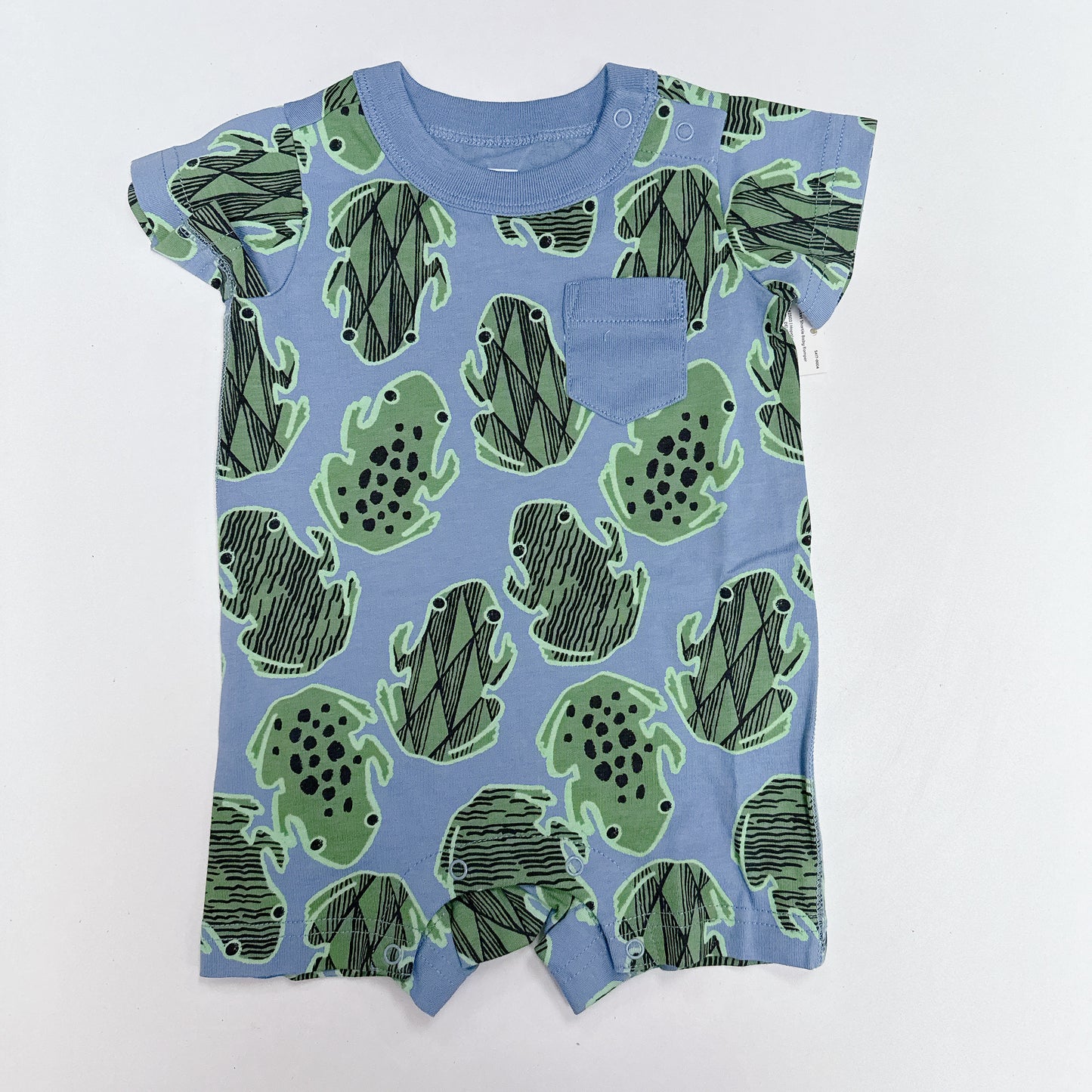 Pocket Shortie Baby Romper - Hopalong Frogs