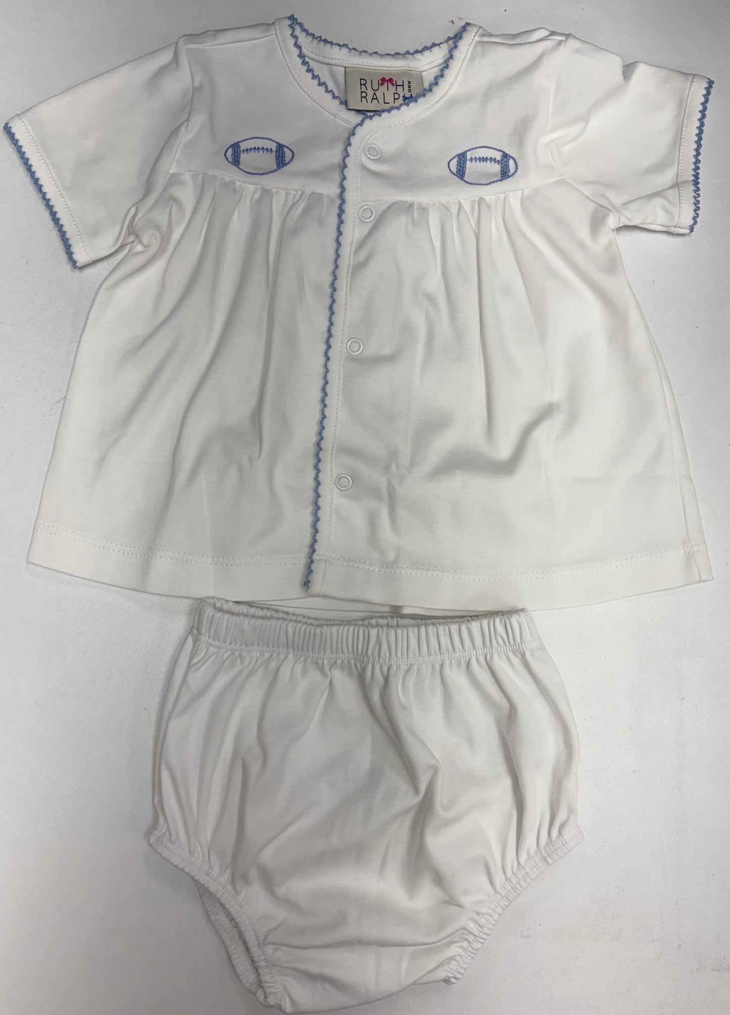Blue Football Layette Set