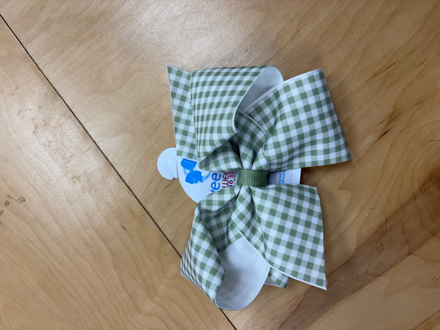 Grosgrain Hair Bow with Gingham Print