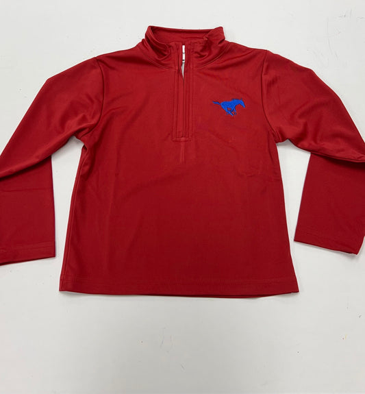 SMU red 1/4 zip