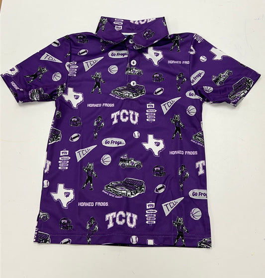 TCU Impressions Print Polo