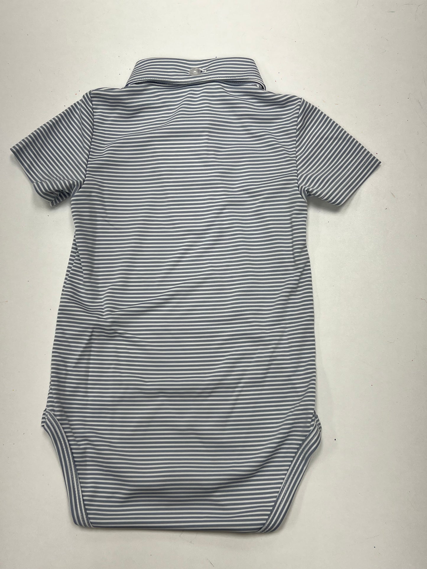 TCU Embroidered Grey Stripes S/S polo