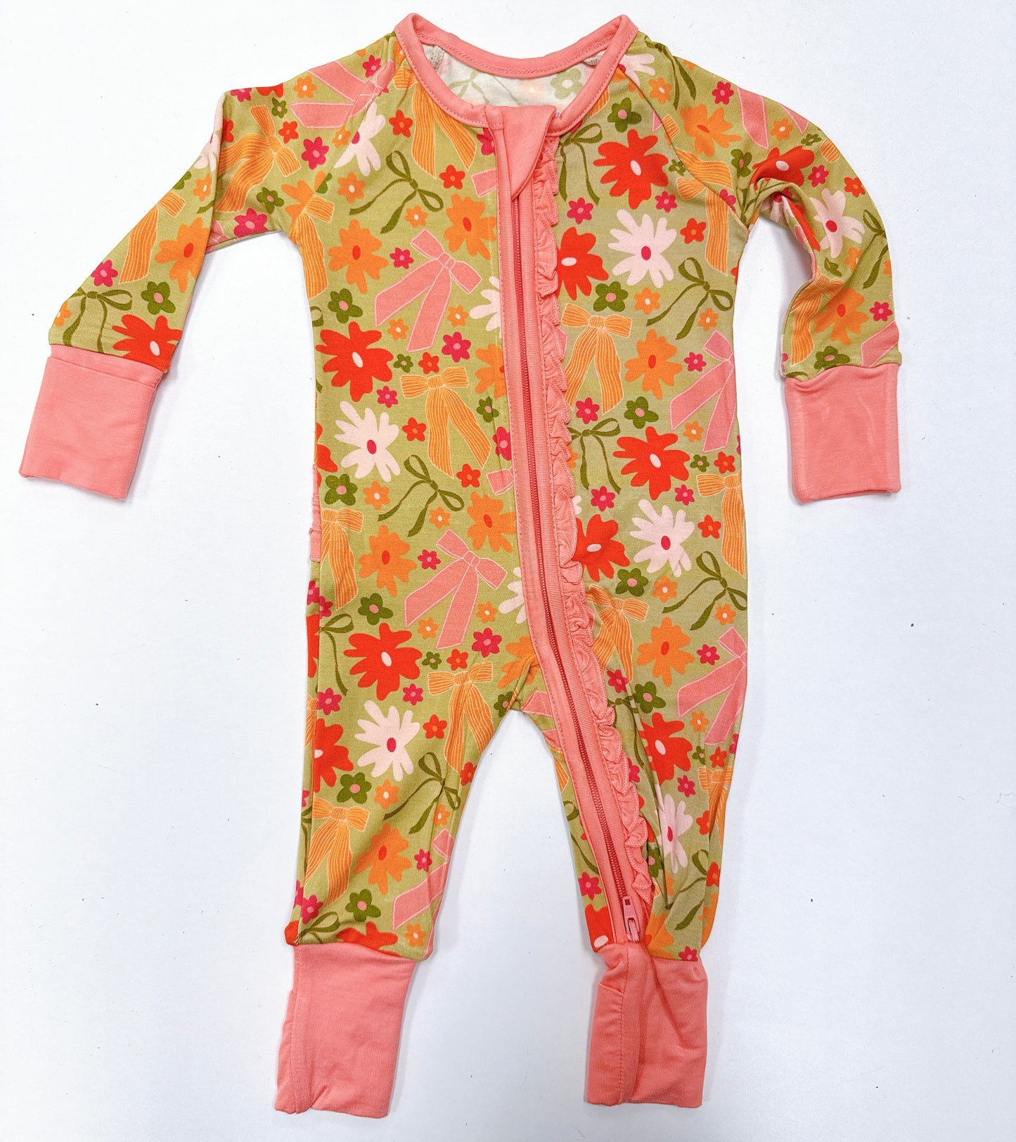 Fall Flowers Ruffle Romper
