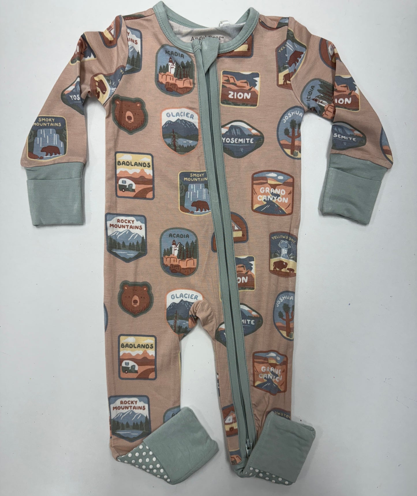 National Park Patches- Pink 2 way zipper