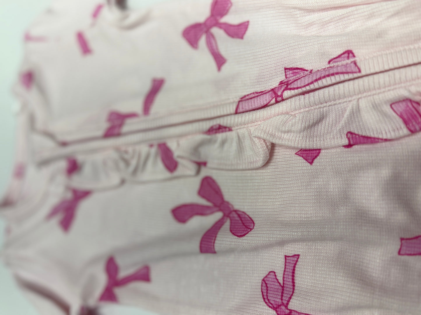 Pretty Bows zipper footie