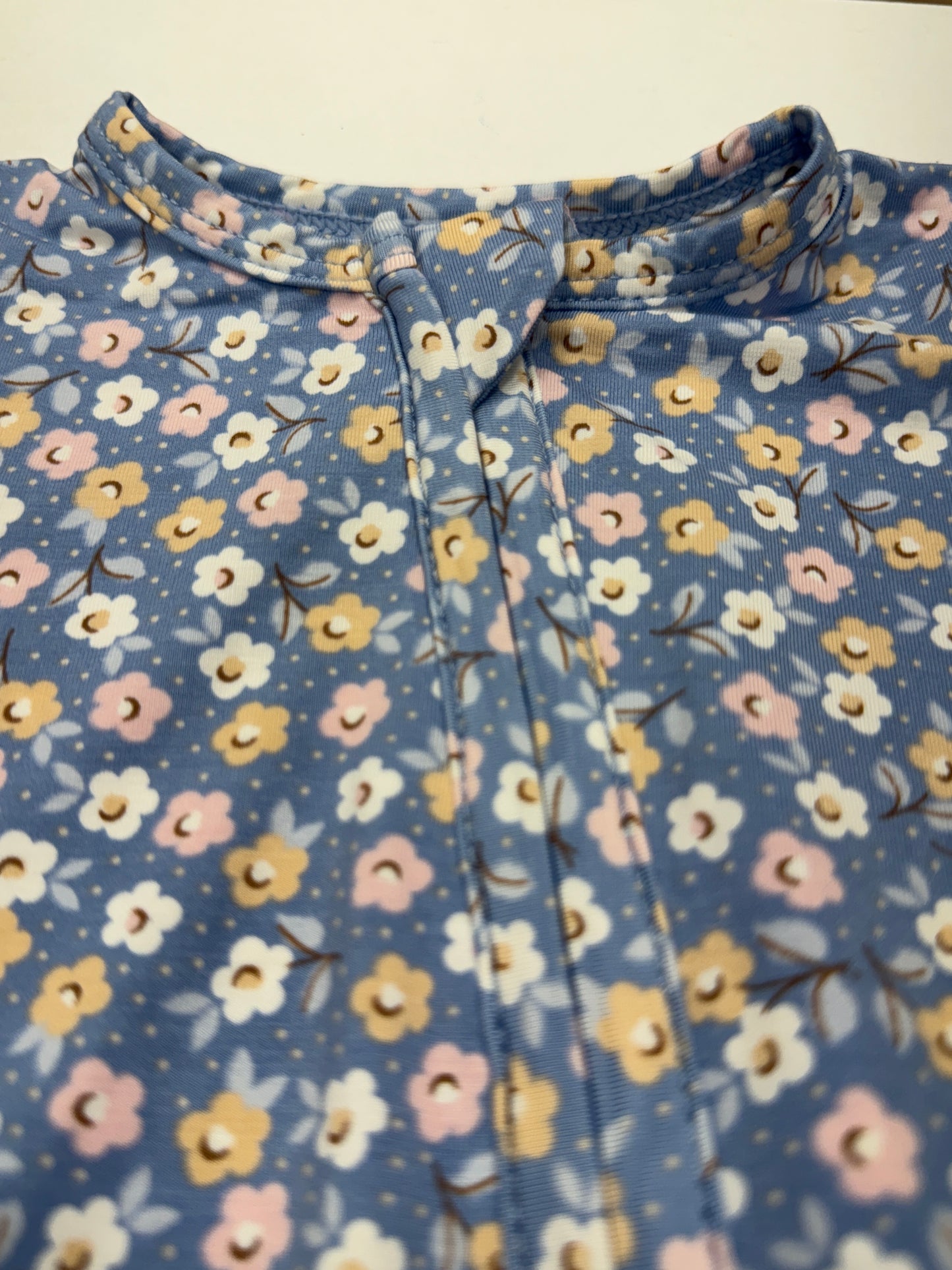 Country Calico Zipper Ruffle Footie