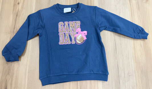 Vintage Indigo Sweatshirt With Game Day Patch