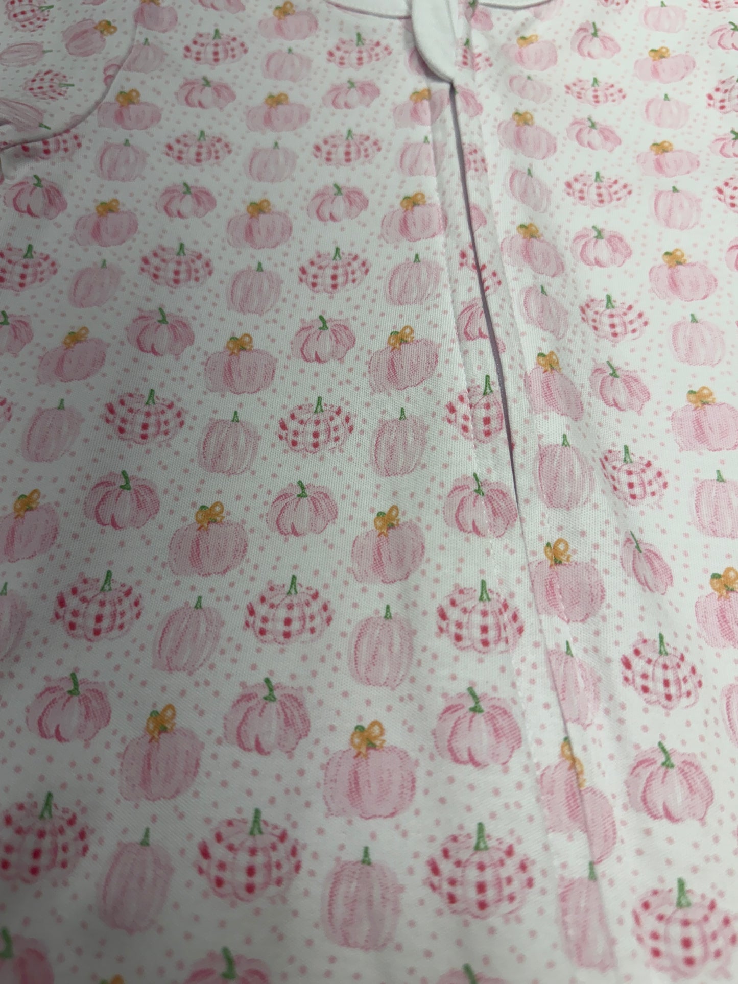 Precious Pumpkins Print Ruffle Zip Footie - Pink