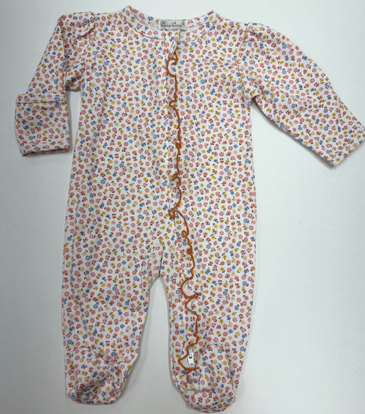 Patchwork Pumpkin Floral- Footie w/ Zipper