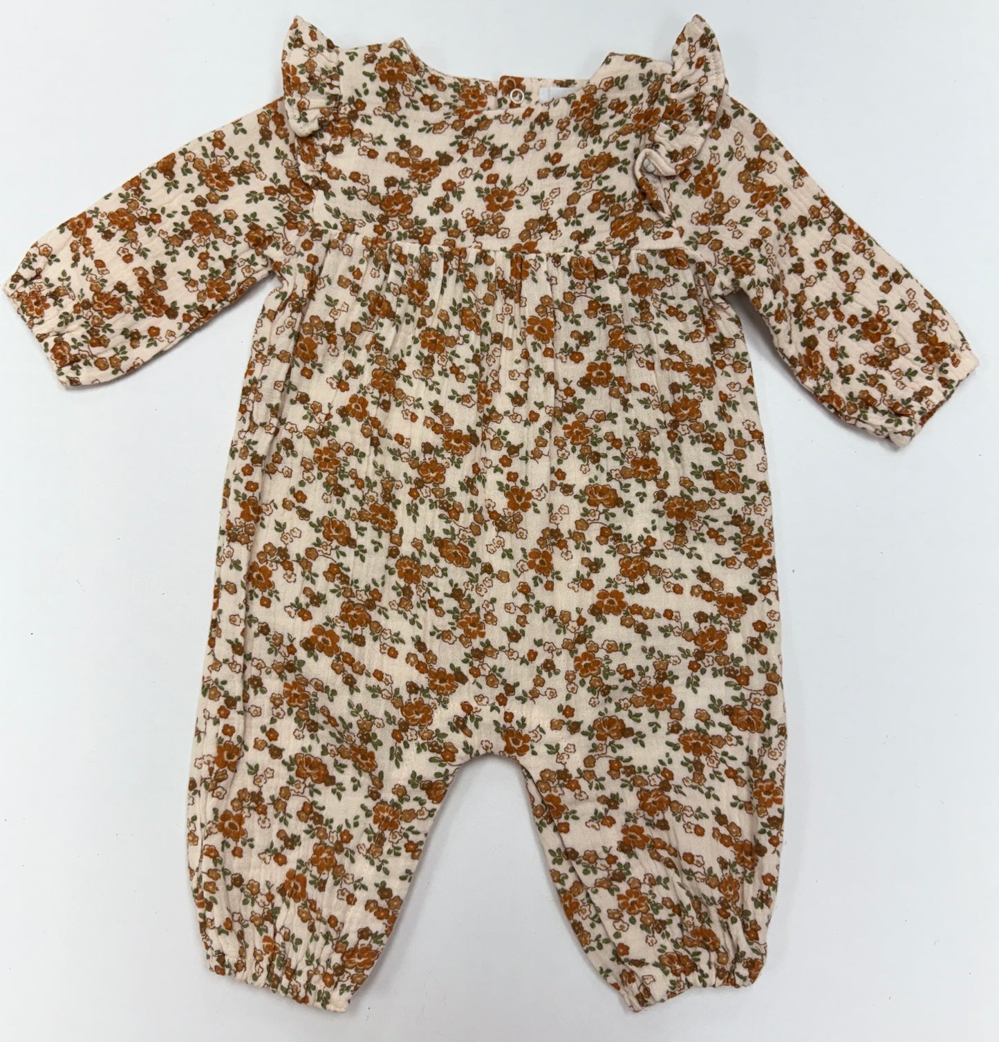 Prairie Calico- Ruffle Sleeve Romper