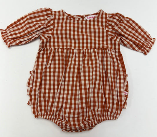 Classic Rust Gingham Woven l/s Bubble