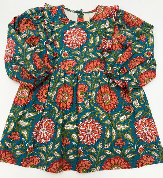 Fall Red Floral Dress