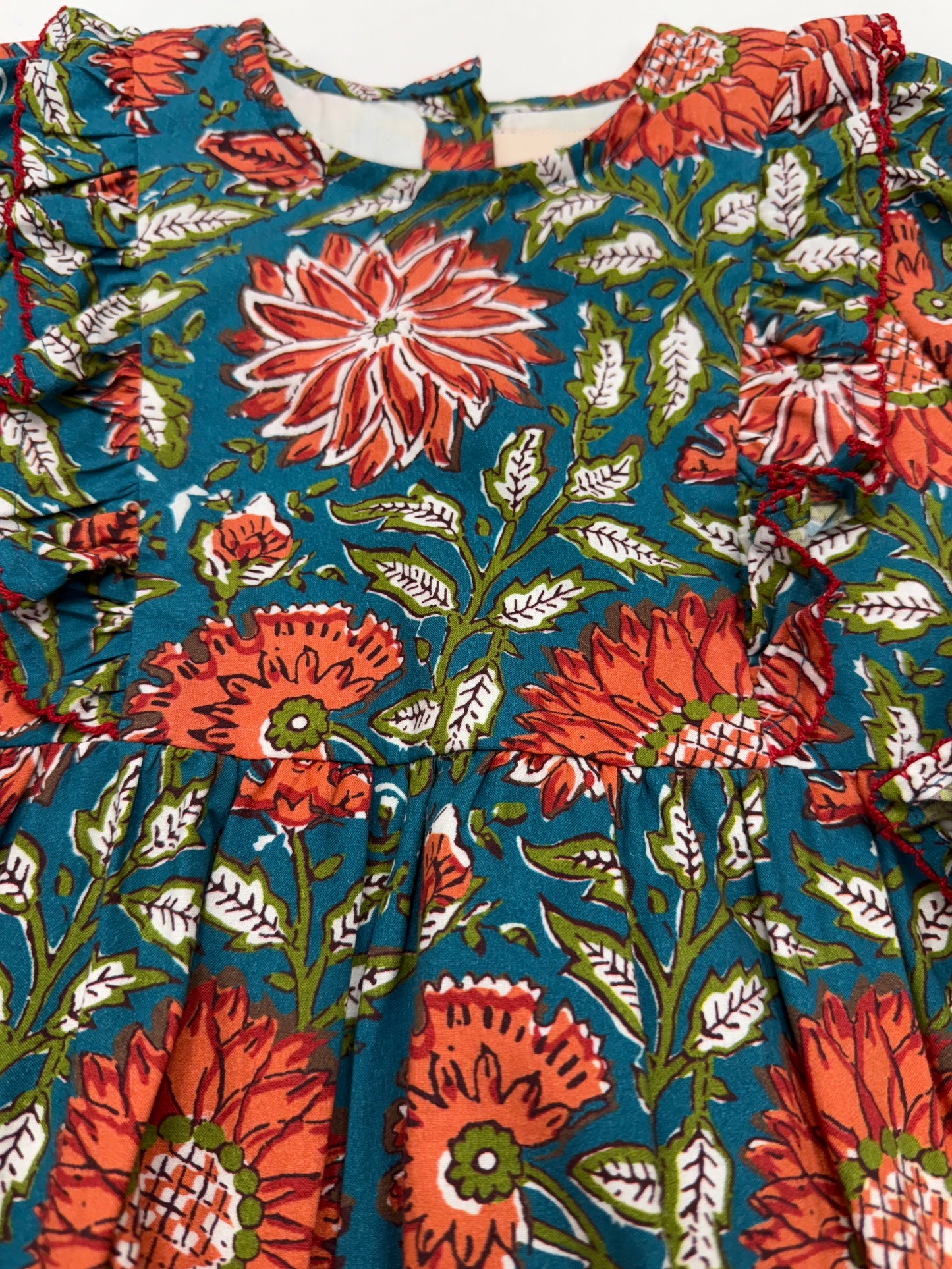 Fall Red Floral Dress